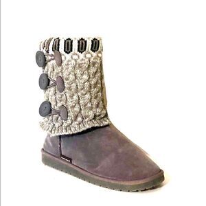Muk Luks Cheryl knit suede high top boots